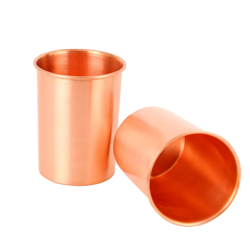 Copper Tumbler Set - Pure Copper Cups (2 pcs set)