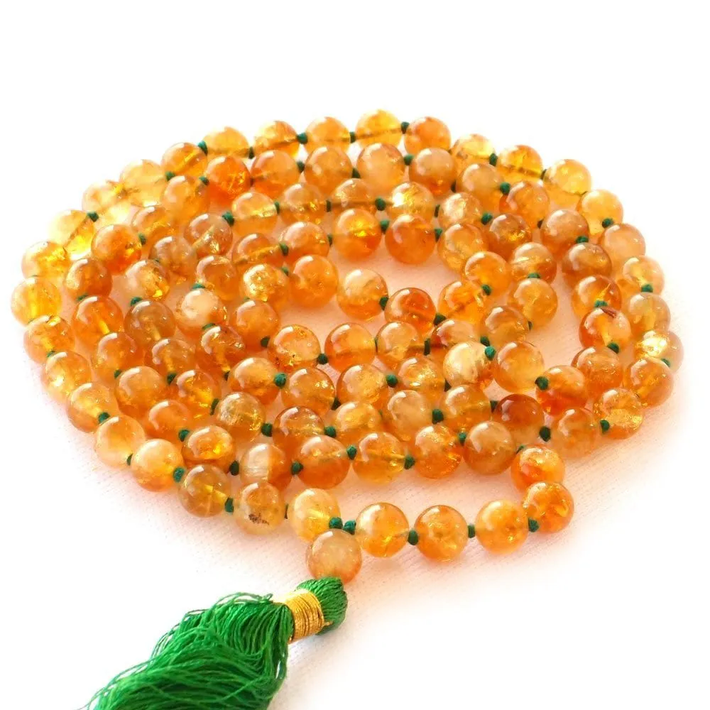 SoulGenie Meditation Mala Beads - Superior Grade Tulsi Wood - Unisex -  Light Brown Color